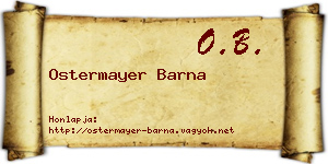 Ostermayer Barna névjegykártya